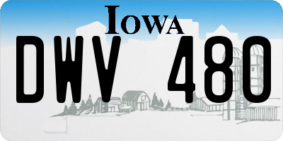 IA license plate DWV480