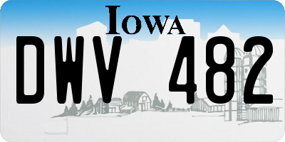 IA license plate DWV482