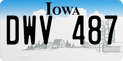 IA license plate DWV487