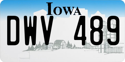 IA license plate DWV489