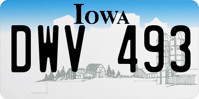 IA license plate DWV493