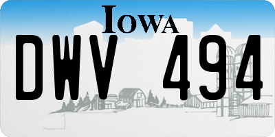 IA license plate DWV494