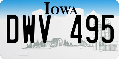 IA license plate DWV495