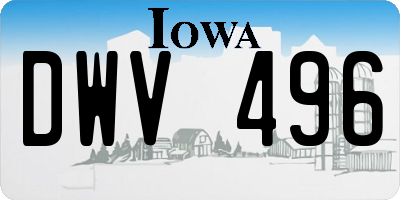 IA license plate DWV496