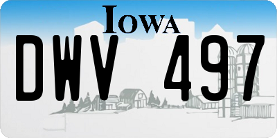 IA license plate DWV497