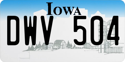 IA license plate DWV504