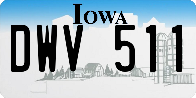 IA license plate DWV511