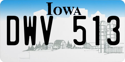IA license plate DWV513