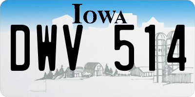 IA license plate DWV514