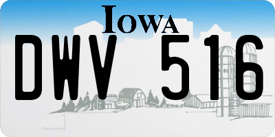 IA license plate DWV516