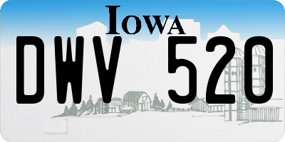 IA license plate DWV520