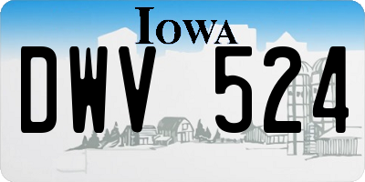 IA license plate DWV524
