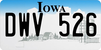 IA license plate DWV526