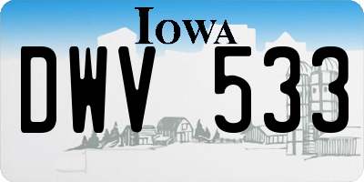 IA license plate DWV533