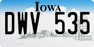 IA license plate DWV535