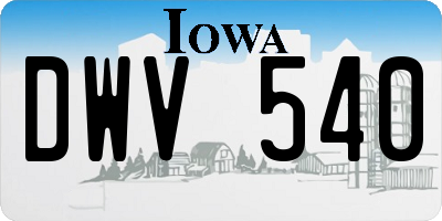 IA license plate DWV540