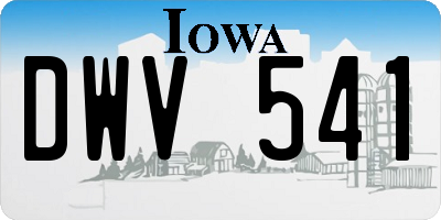 IA license plate DWV541