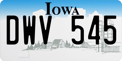 IA license plate DWV545