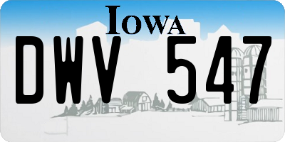 IA license plate DWV547