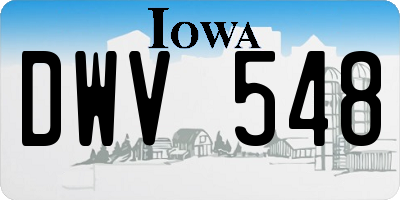IA license plate DWV548