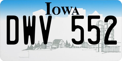 IA license plate DWV552