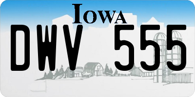 IA license plate DWV555