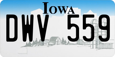 IA license plate DWV559