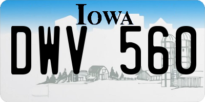 IA license plate DWV560