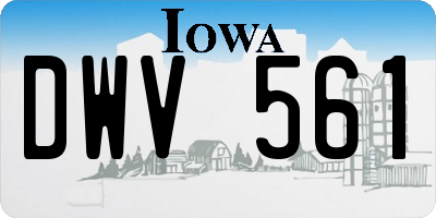 IA license plate DWV561