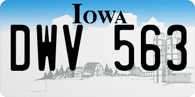 IA license plate DWV563