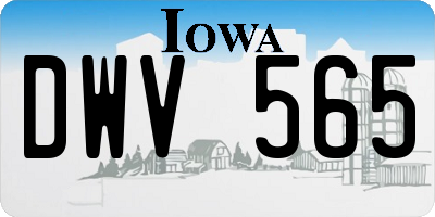 IA license plate DWV565