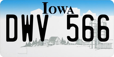 IA license plate DWV566