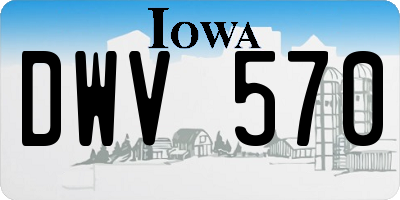 IA license plate DWV570