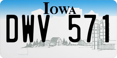 IA license plate DWV571