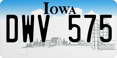 IA license plate DWV575