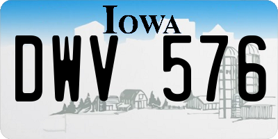 IA license plate DWV576