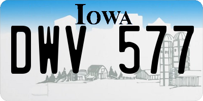 IA license plate DWV577