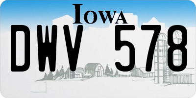 IA license plate DWV578