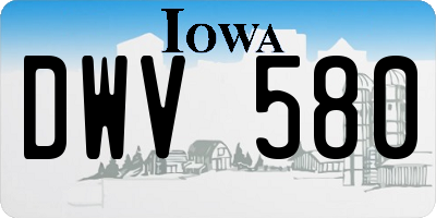 IA license plate DWV580