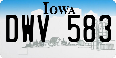 IA license plate DWV583