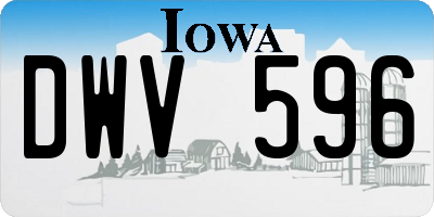 IA license plate DWV596