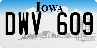 IA license plate DWV609