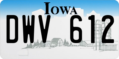 IA license plate DWV612