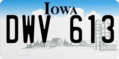 IA license plate DWV613