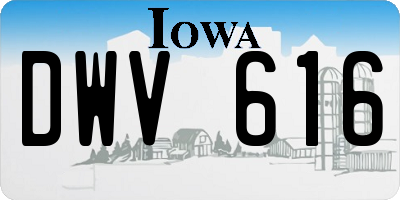 IA license plate DWV616