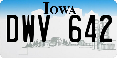 IA license plate DWV642
