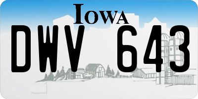 IA license plate DWV643