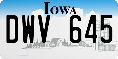IA license plate DWV645