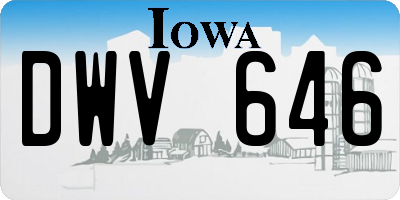IA license plate DWV646