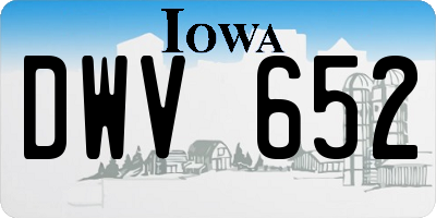 IA license plate DWV652